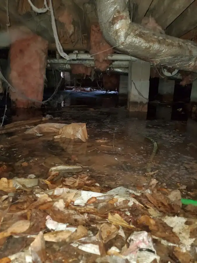 Crawl space flood assessment for Commercial Water Damage Restoration in Newburyport